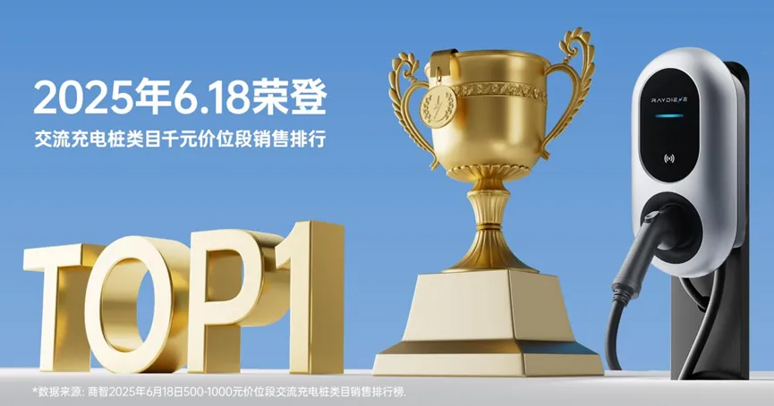 雷迪恩磐石充电桩2025年618大促千元价位段销量登顶