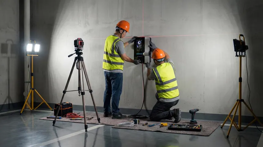 雷迪恩专业工程师上门勘测并为用户安装家用充电桩